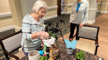 Flower Planting Benefits Memory Care Patients at Edgemere